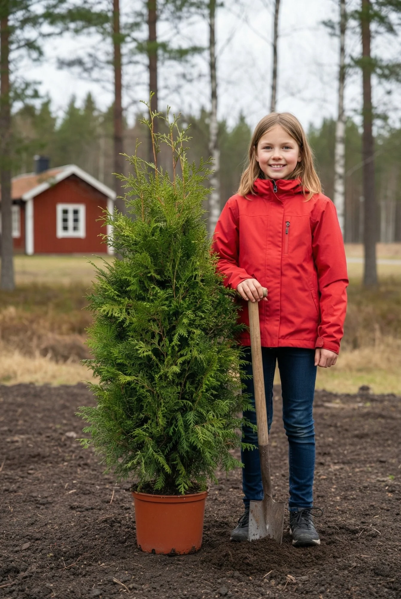 Thuja Brabant häck Genius Pack i kruka 100-140cm - Ger omedelbar insynsskydd