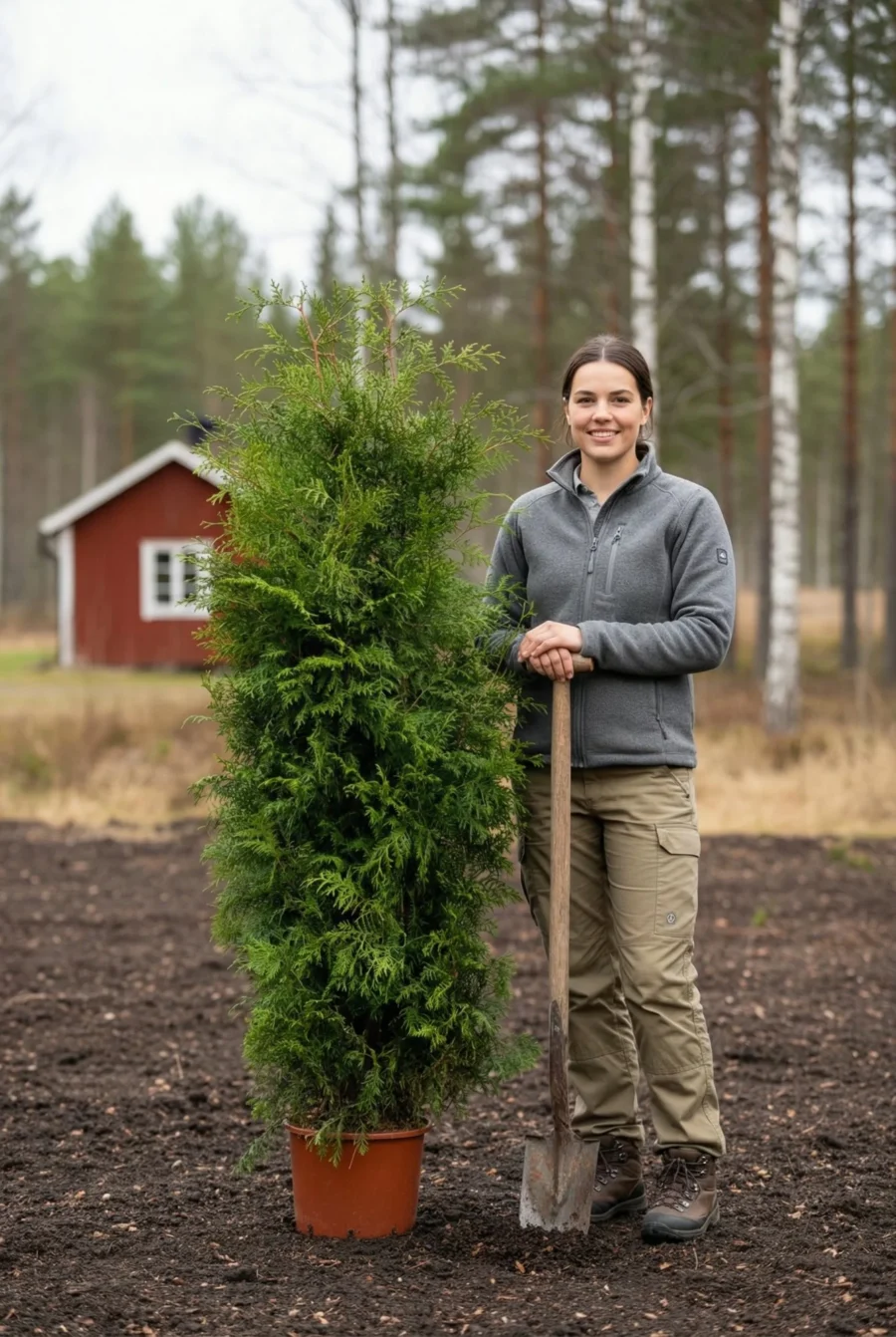 Thuja Brabant häck Genius Pack i kruka 140-180cm - Ger omedelbar insynsskydd