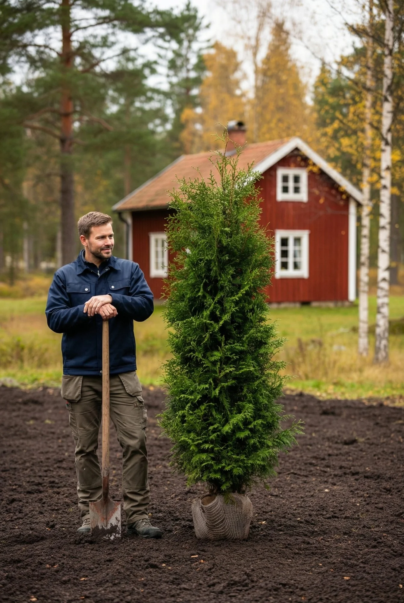 Thuja Brabant häck Genius Pack med rotklump 180-220cm - Ger omedelbar insynsskydd