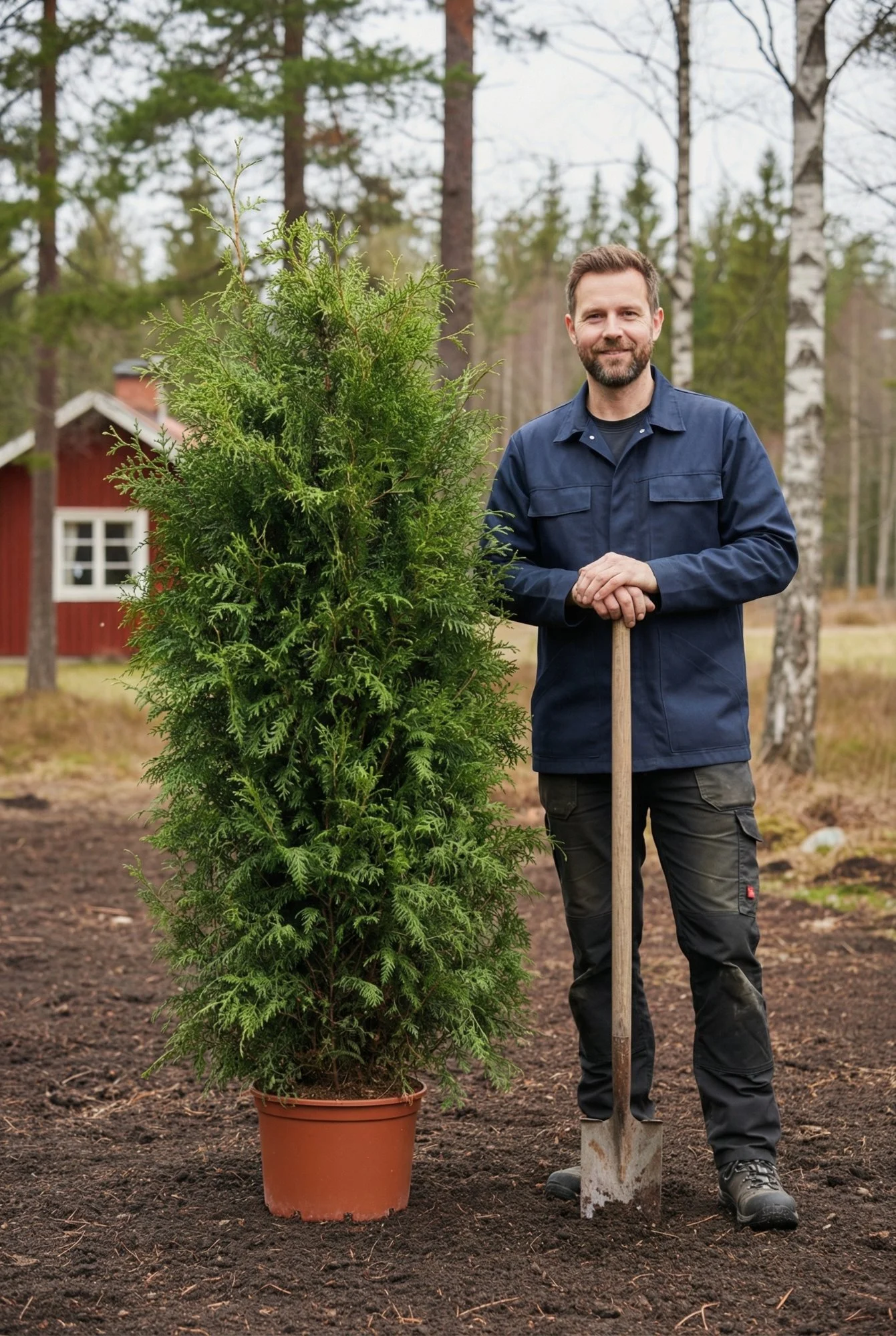 Thuja Brabant häck Genius Pack i kruka 180-220cm - Ger omedelbar insynsskydd