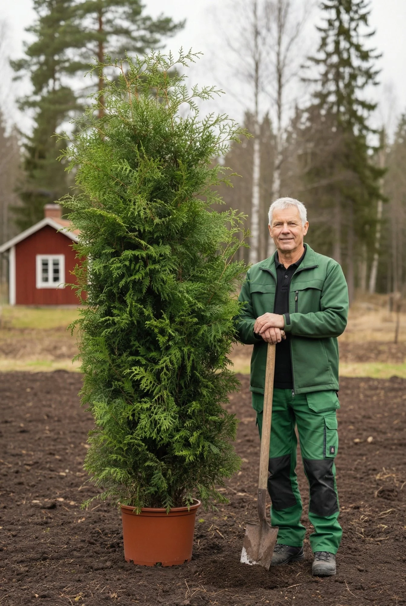 Thuja Brabant häck Genius Pack i kruka 220-260cm - Ger omedelbar insynsskydd