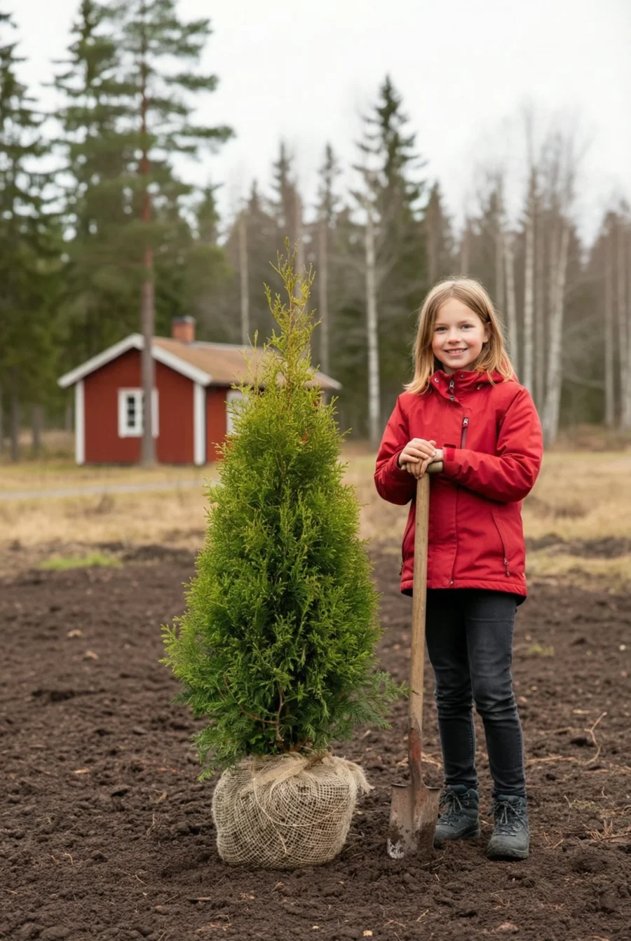 Thuja King of Brabant häck Genius Pack med rotklump 100-140cm - Ger omedelbar insynsskydd