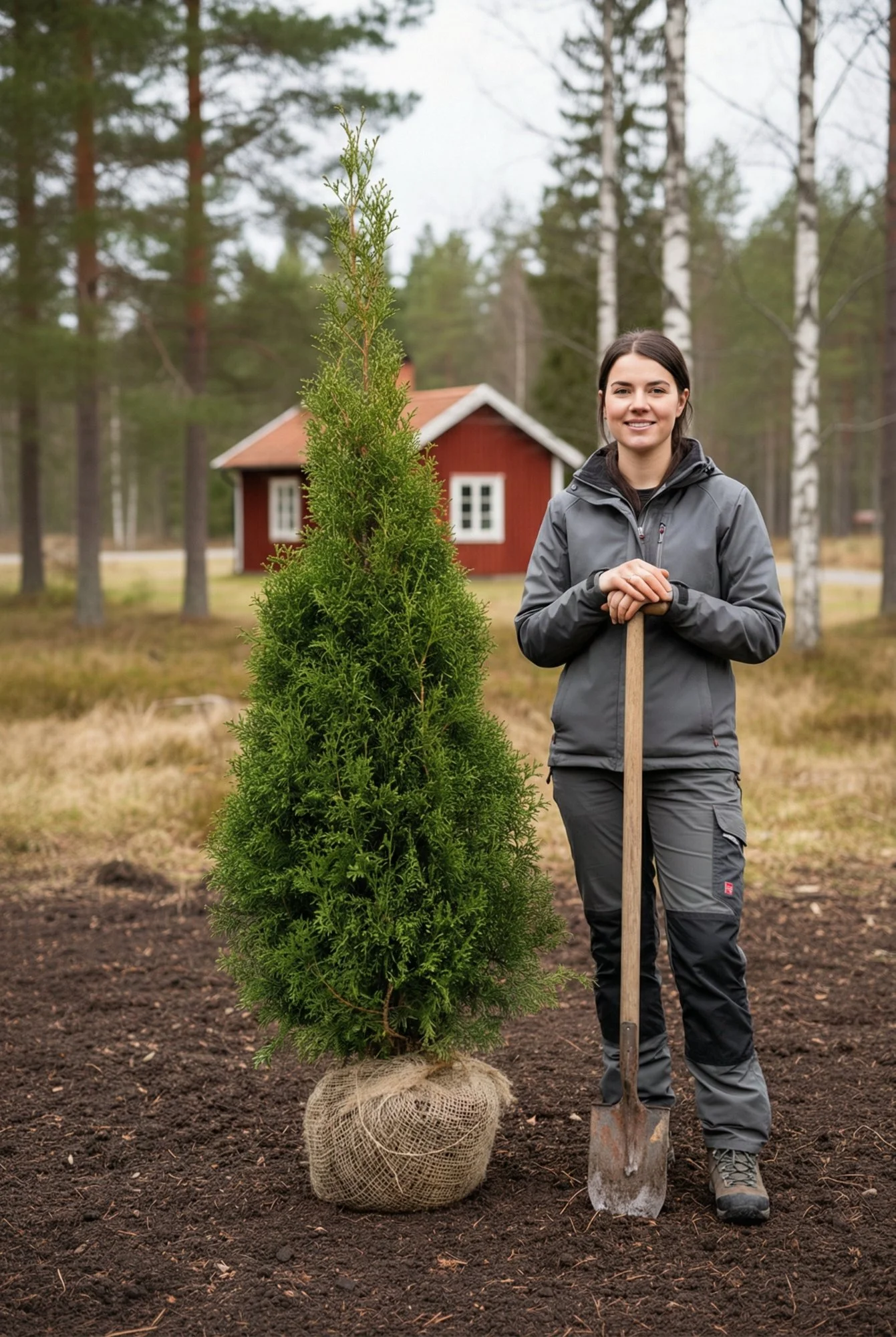 Thuja King of Brabant häck Genius Pack med rotklump 140-180cm - Ger omedelbar insynsskydd