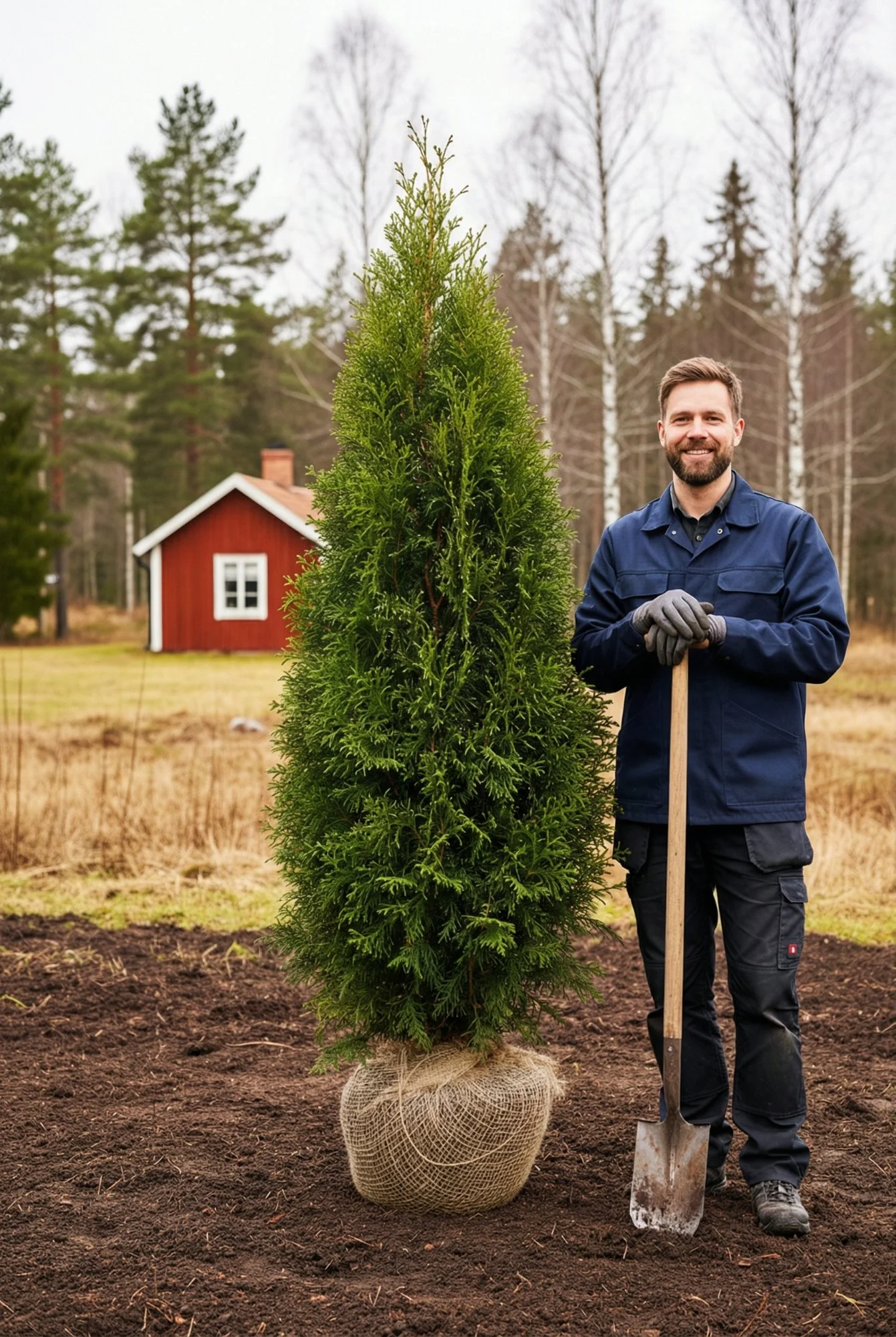 Thuja King of Brabant häck Genius Pack med rotklump 180-220cm - Ger omedelbar insynsskydd