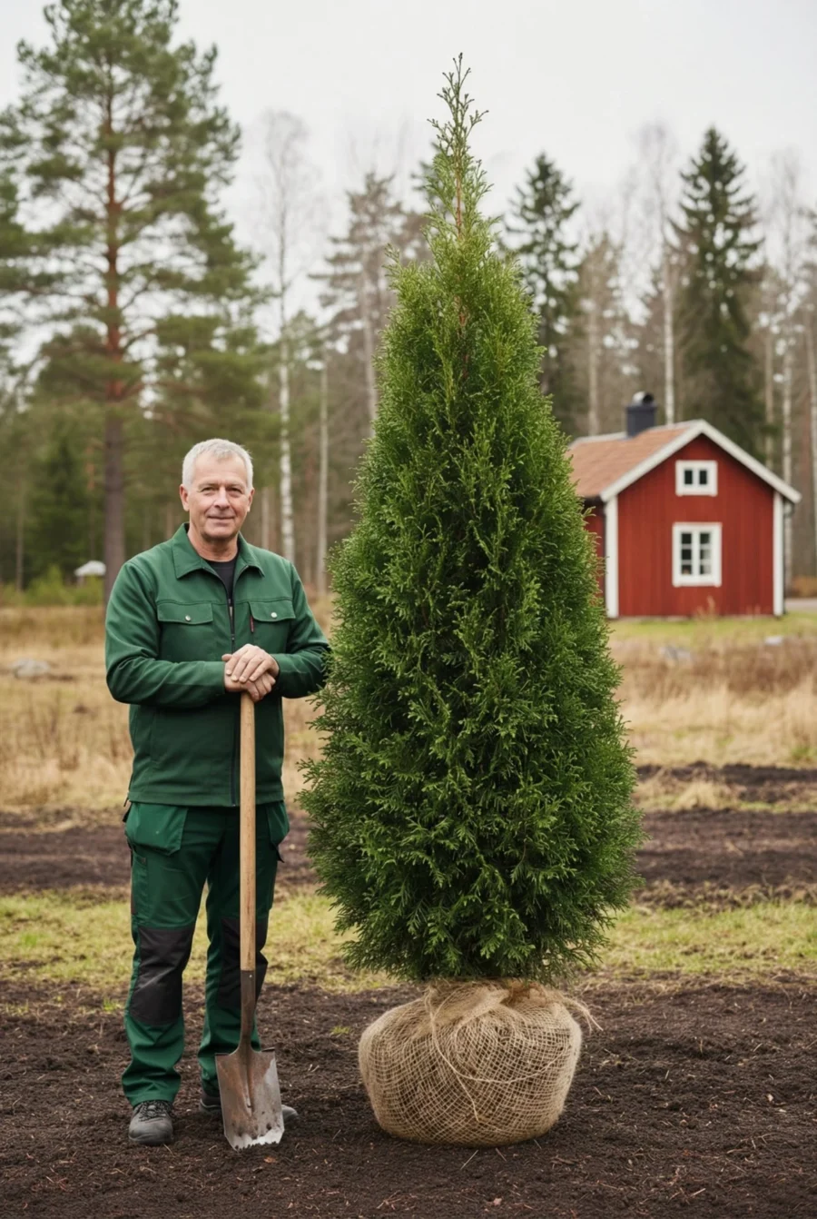 Thuja King of Brabant häck Genius Pack med rotklump 220-260cm - Ger omedelbar insynsskydd