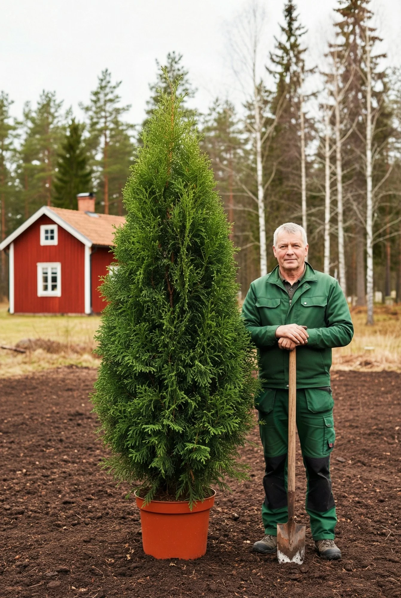 Thuja King of Brabant häck Genius Pack i kruka 220-260cm - Ger omedelbar insynsskydd
