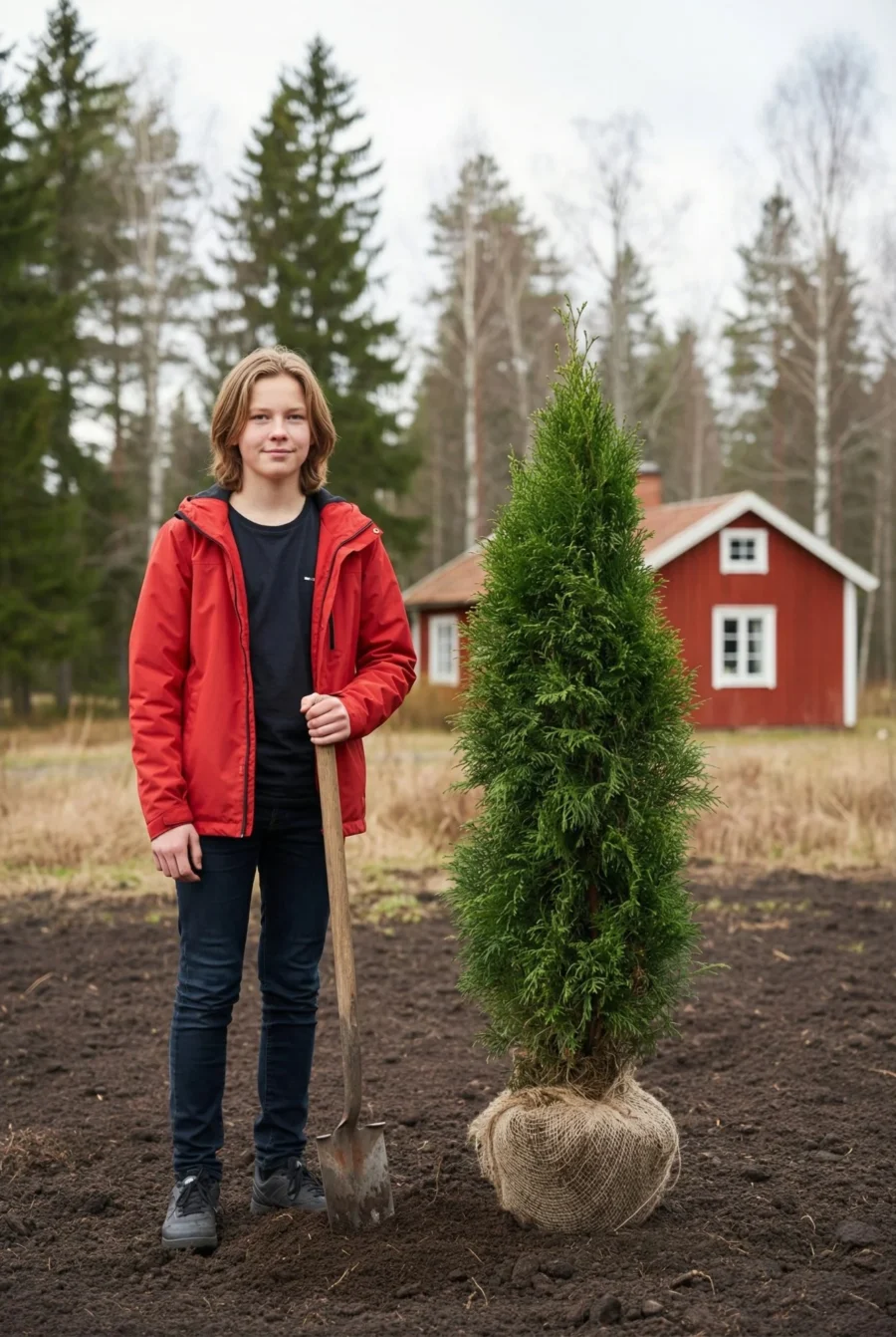 Thuja Smaragd häck Genius Pack med rotklump 100-140cm - Ger omedelbar insynsskydd