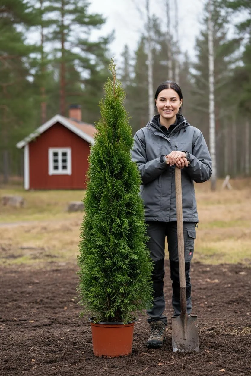 Thuja Smaragd häck Genius Pack i kruka 140-180cm - Ger omedelbar insynsskydd