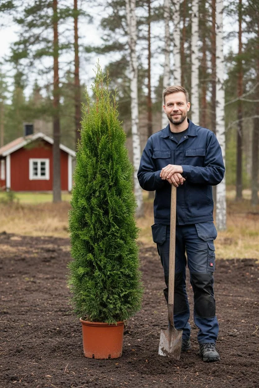 Thuja Smaragd häck Genius Pack i kruka 180-220cm - Ger omedelbar insynsskydd
